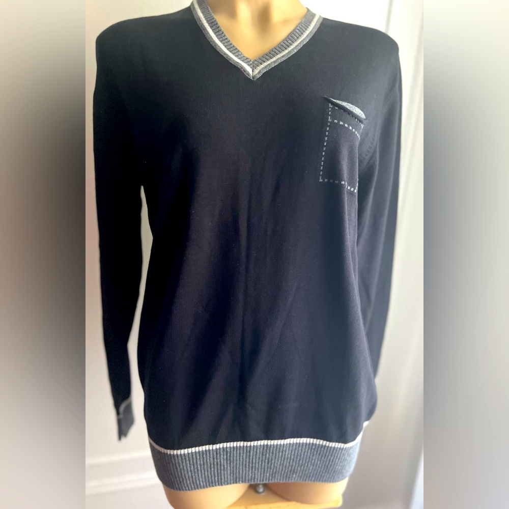 NWT Fabiani sweater, Men, Size L, Black  with small packet on the side